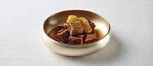 Braised Korean Beef Short Ribs in Sweet Soy Sauce with Chestnuts and Dates