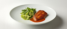 Pan-fried Red Mullet seasoned with Red Pepper Sauce