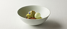 Mugwort Ice Cream with Sweet Red Bean Mousse