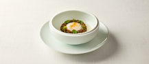 Poached Egg and Wild Mushrooms with Pine Nut Porridge
