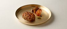 Grilled Korean Beef Short Rib Patties Stuffed with Abalone