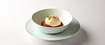 Mugwort Ice Cream, Roasted Soybean Powder Mousse