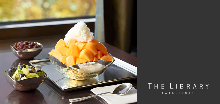 This is an image of The Library’s Cantaloupe Melon Bingsu.