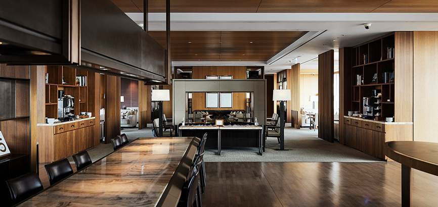 서울신라호텔 23층에 위치한 더 이그제큐티브 라운지 전경